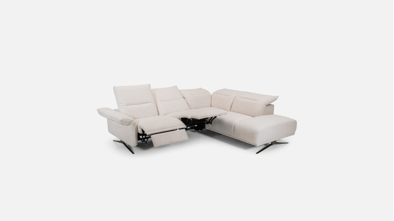 Canapé d'angle relaxation électrique tissu PASSION | Soutien optimal