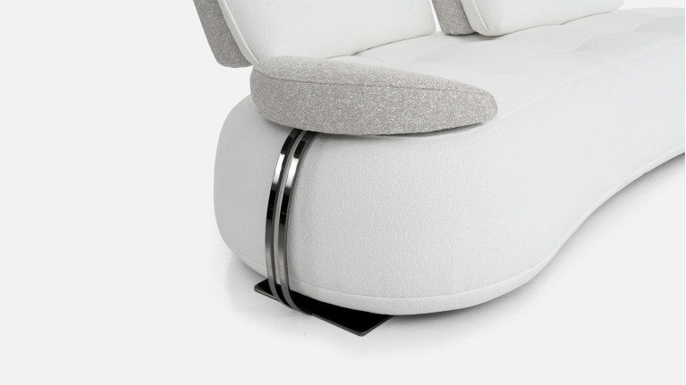 Canapé 3 places tissu COCO | Design modulable avec accoudoir mobile