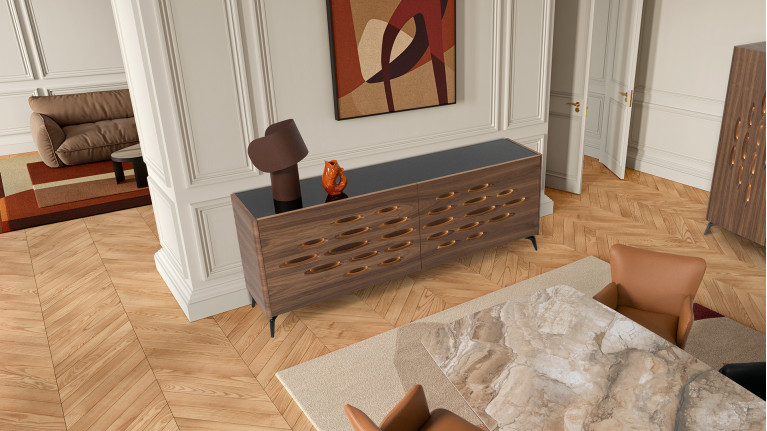Buffet OROS | Élégance sculpturale et chaleur boisée