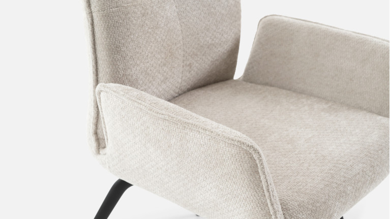 Fauteuil LOUISE | Design raffiné et confort haute densité en tissu
