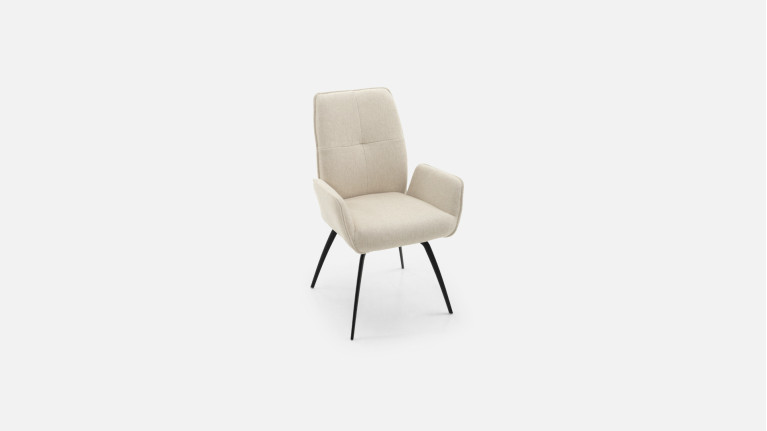Fauteuil LOUISE | Design raffiné et confort haute densité en tissu