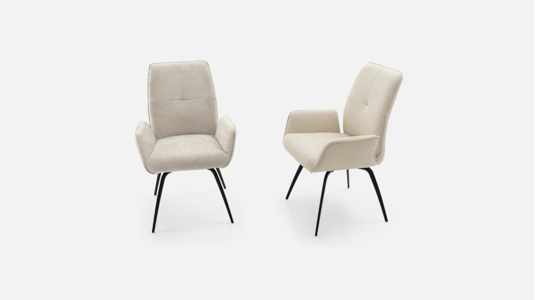 Fauteuil LOUISE | Design raffiné et confort haute densité en tissu