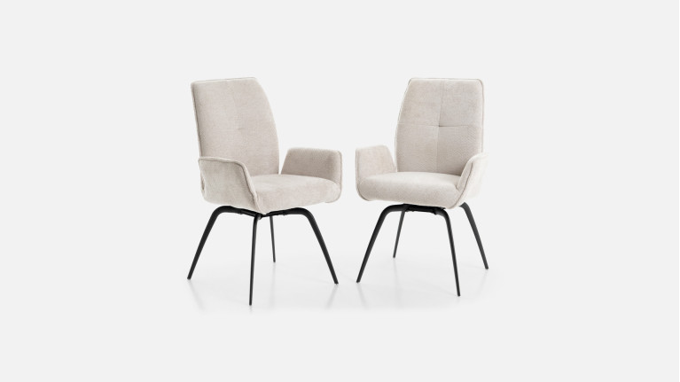 Fauteuil LOUISE | Design raffiné et confort haute densité en tissu