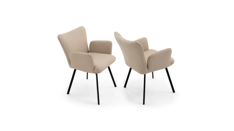 Fauteuil LEON | Confort contemporain et piètement acier design