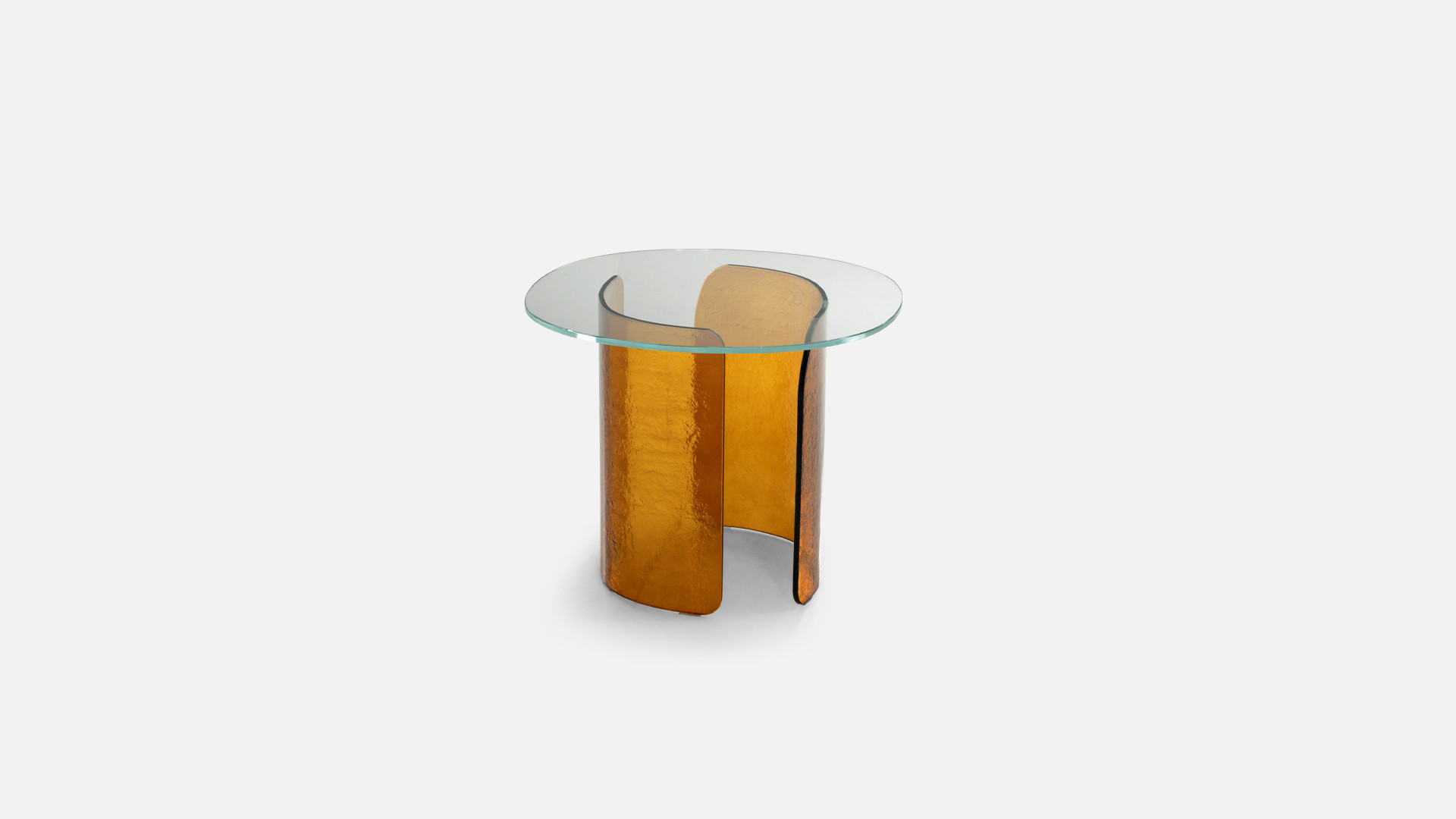 Bout de canapé VIRGOLA | Design en verre fusionné et trempé