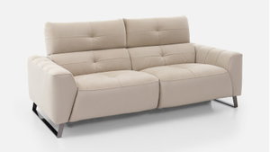 Canapé 2 Places Design Scandinave En Tissu Chenille Beige - Rembourrage épais, Accoudoirs Coussinés, Poches Latérales