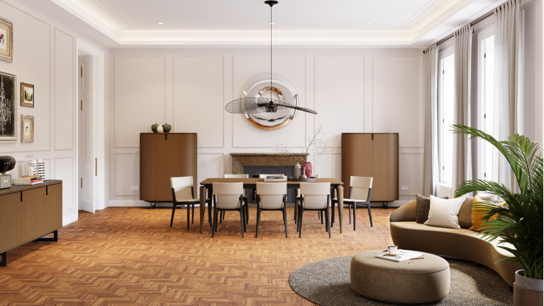 Buffet Cosmos noyer | Courbes douces et finitions haut de gamme
