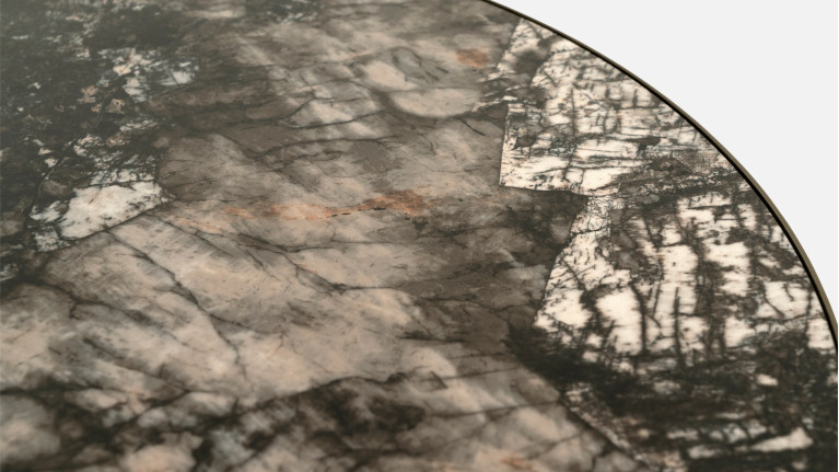 Table basse ALLEGRO | Design rond et plateau minéral élégant