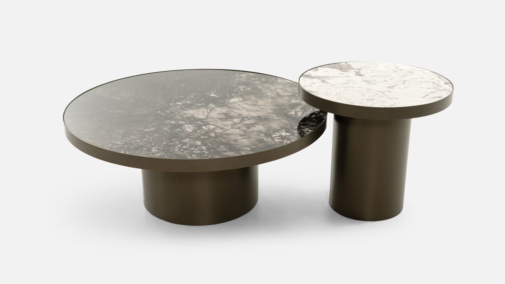 Table basse ALLEGRO | Design rond et plateau minéral élégant