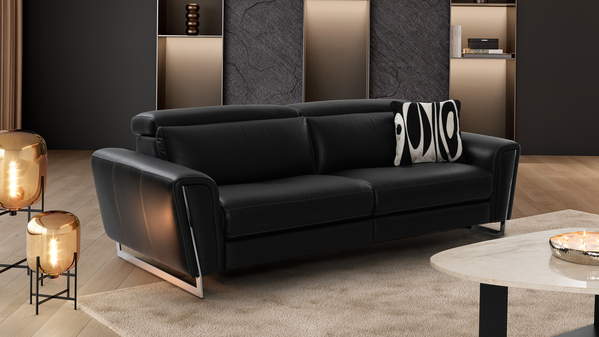 Canapé 2 places cuir ROSSINI | Élégance italienne