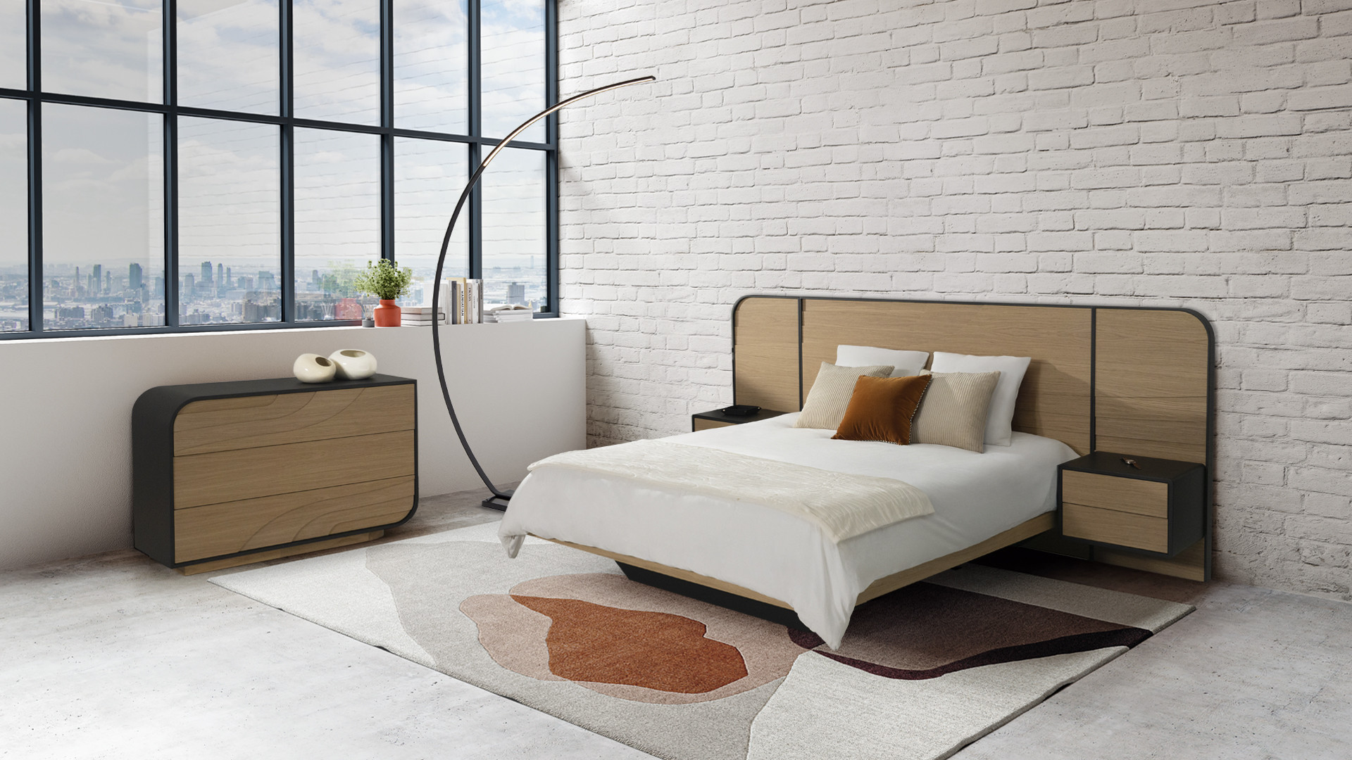 Lit NOVA | Design épuré en placage chêne