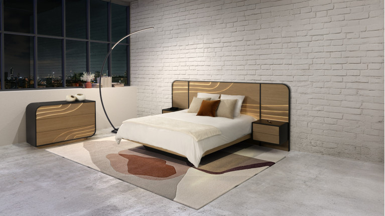 Lit NOVA | Design épuré en placage chêne