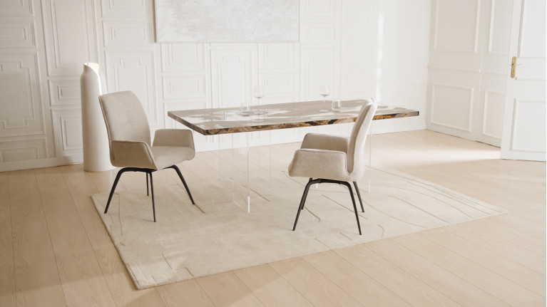 Fauteuil LOUISE | Design raffiné et confort haute densité en tissu