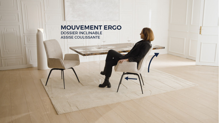 Fauteuil LOUISE | Design raffiné et confort haute densité en tissu