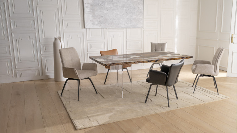 Fauteuil LOUISE | Design raffiné et confort haute densité en tissu