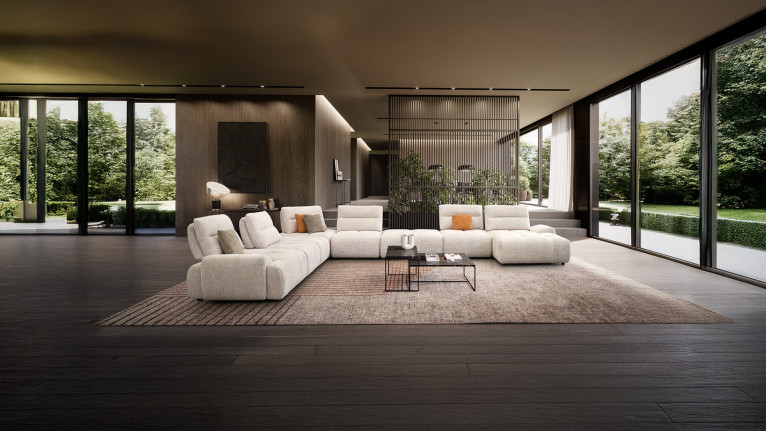 Canapé d'angle tissu ANITA | Élégance et confort