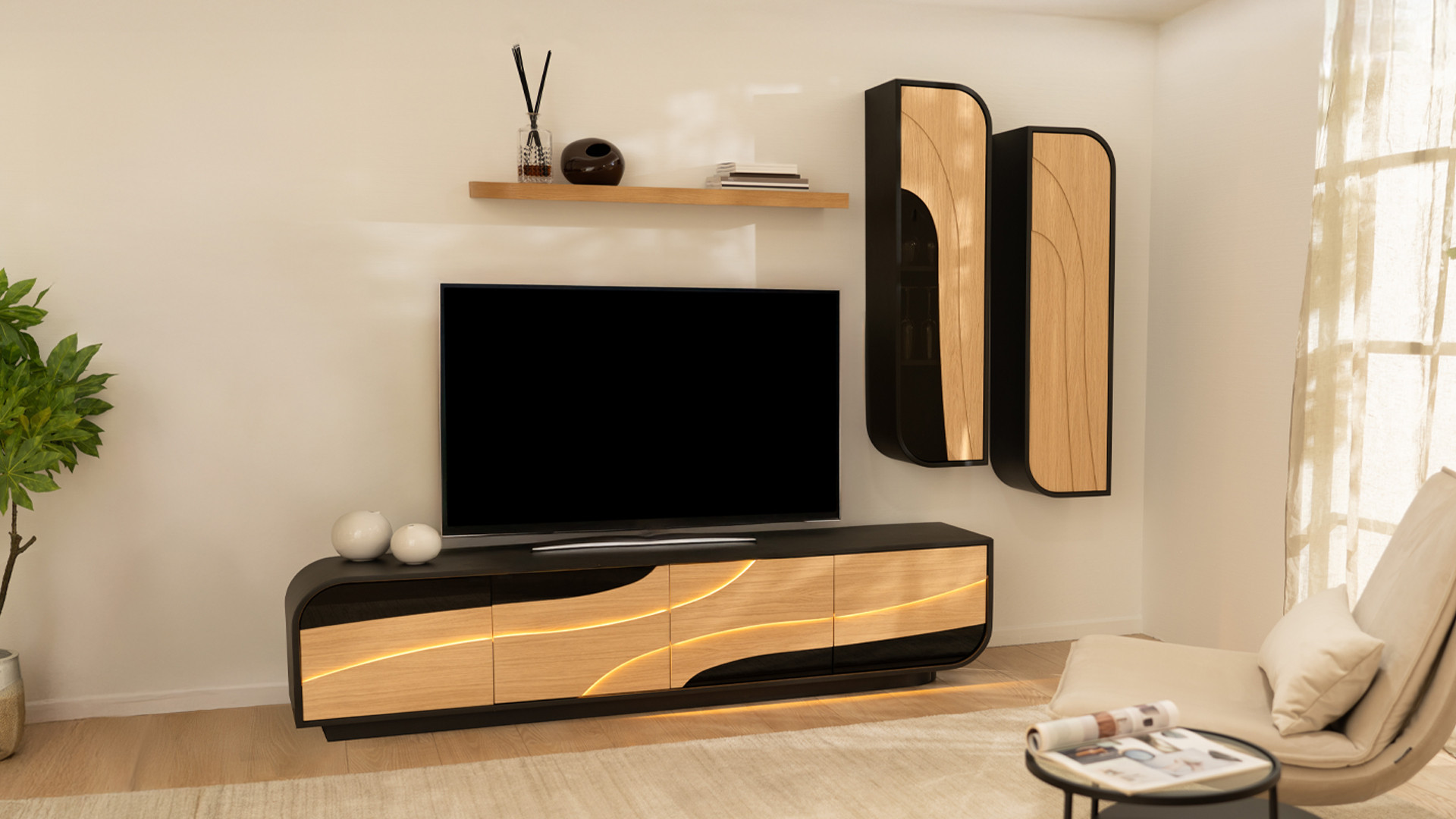 Meuble TV 4 portes NOVA | Design raffiné