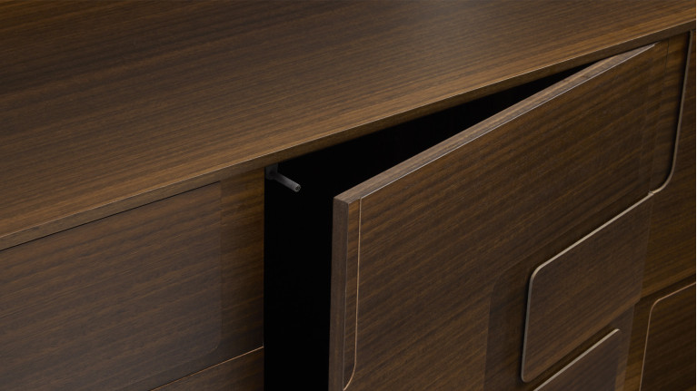 Buffet 4 portes eucalyptus PUZZLE | Élégance naturelle revisitée