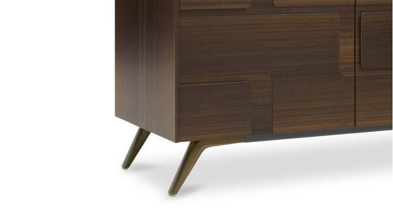 Buffet 4 portes eucalyptus PUZZLE | Élégance naturelle revisitée