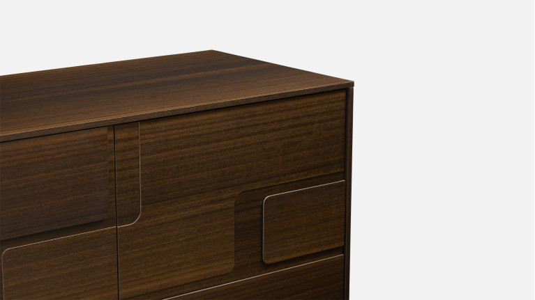 Buffet 4 portes eucalyptus PUZZLE | Élégance naturelle revisitée