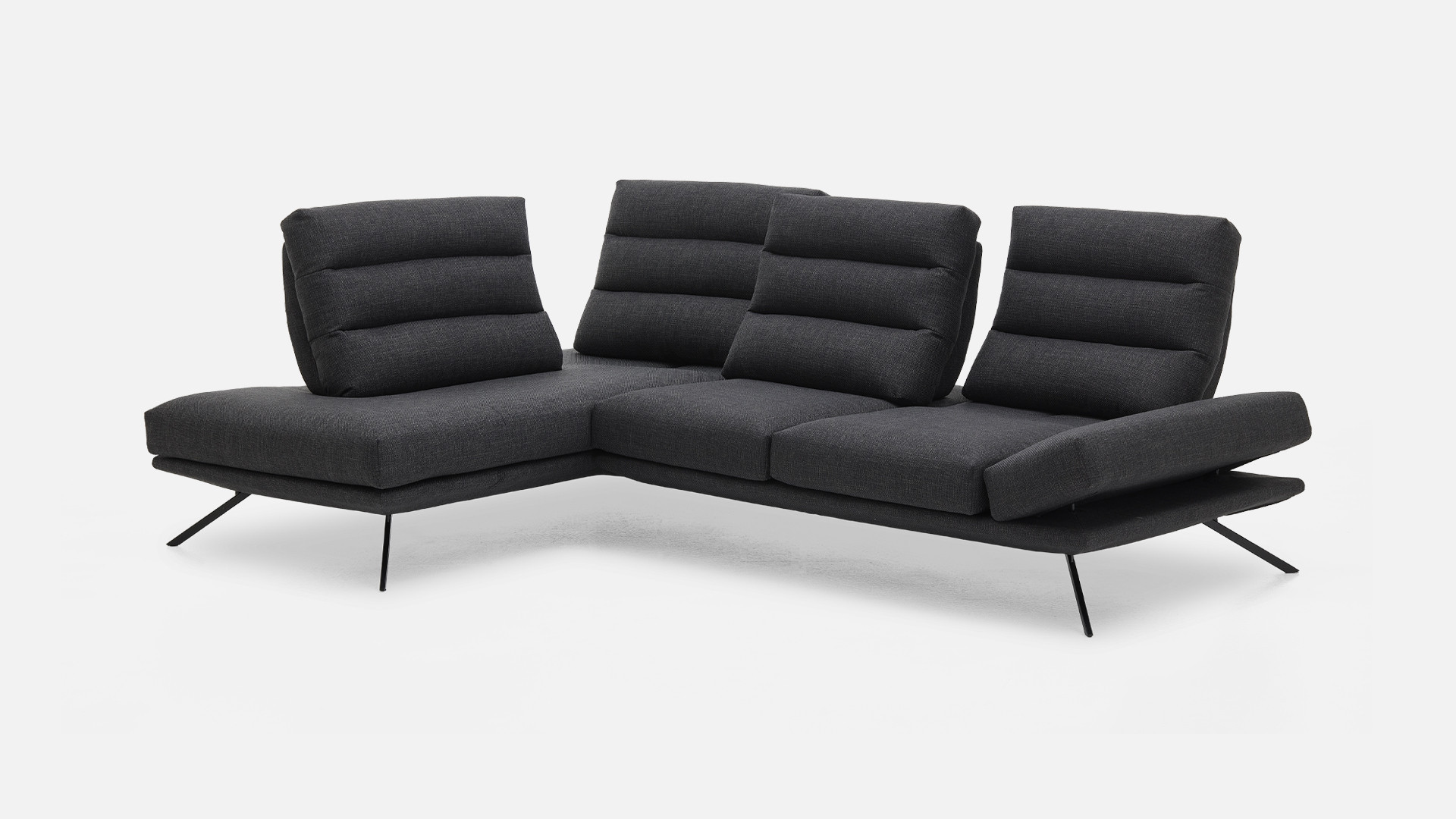 Canapé d’angle méridienne GIGI | Confort modulable avance-recul