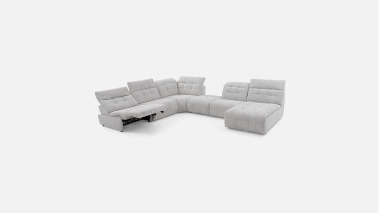 Canapé d'angle modulable relaxation électrique SAFRAN