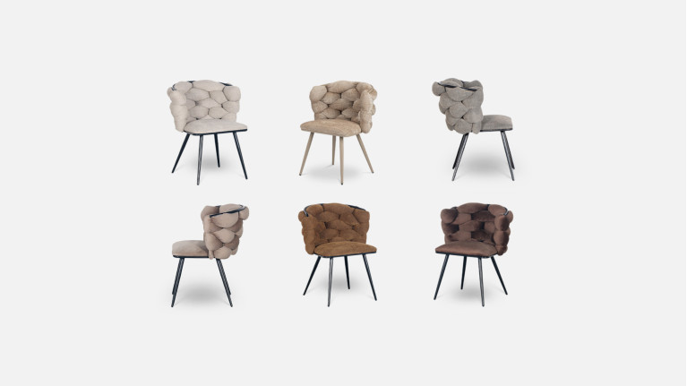 Chaise ROCK | Tissu chenille beige