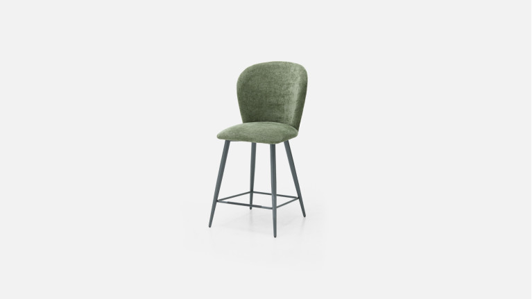 Tabouret SHELL, tissu, cuir ou microfibre, fabrication italienne