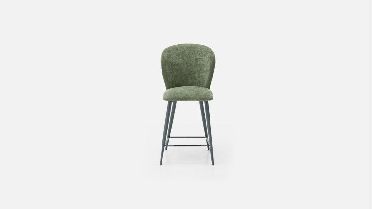 Tabouret SHELL, tissu, cuir ou microfibre, fabrication italienne