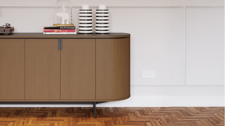 Buffet Cosmos noyer | Courbes douces et finitions haut de gamme