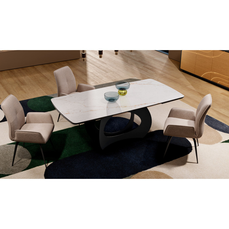 Table de repas extensible VORTICE | Système d'ouverture par rotation