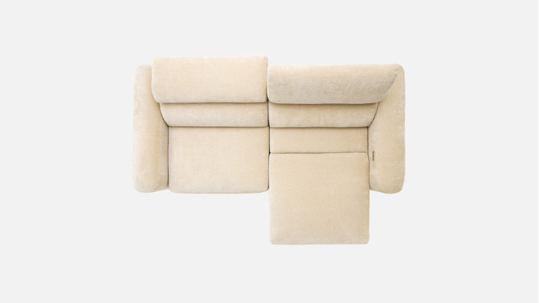 Canapé d’angle relaxation électrique RÉVÉLATION | Tissu beige