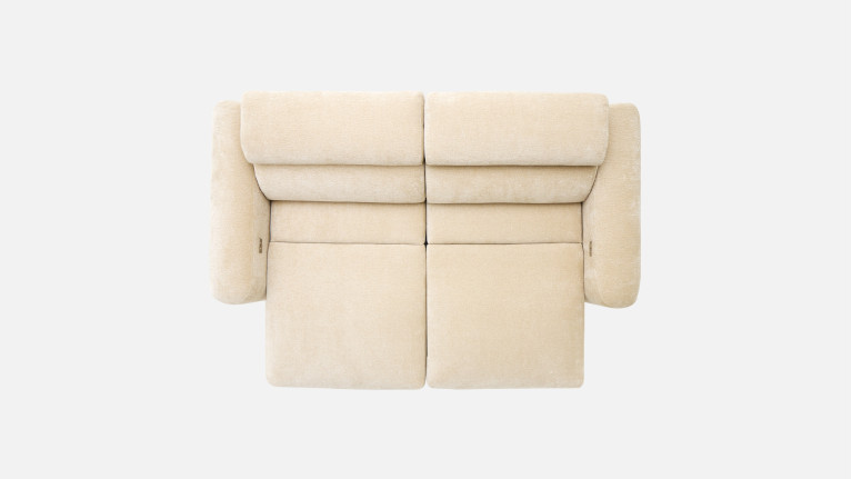 Canapé d’angle relaxation électrique RÉVÉLATION | Tissu beige