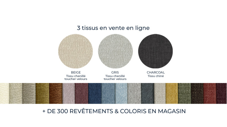 Canapé avec relaxation électrique RÉVÉLATION | Tissu beige