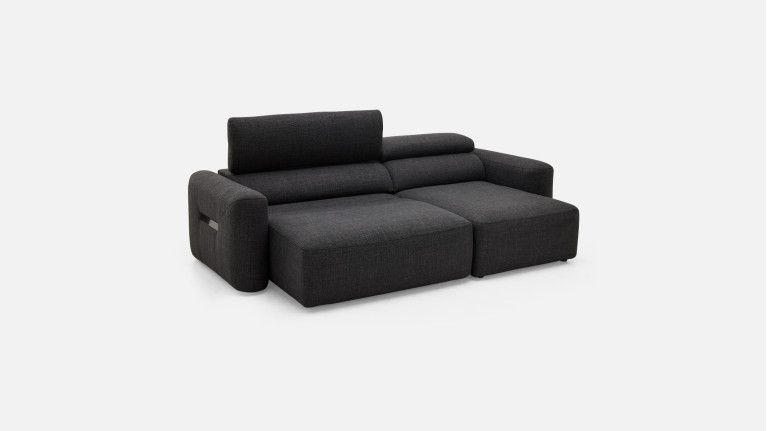 Canapé d’angle relaxation électrique RÉVÉLATION | Tissu beige