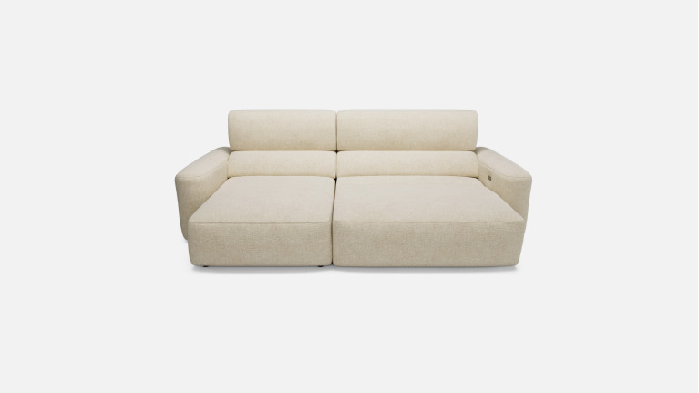 Canapé d’angle relaxation électrique RÉVÉLATION | Tissu beige