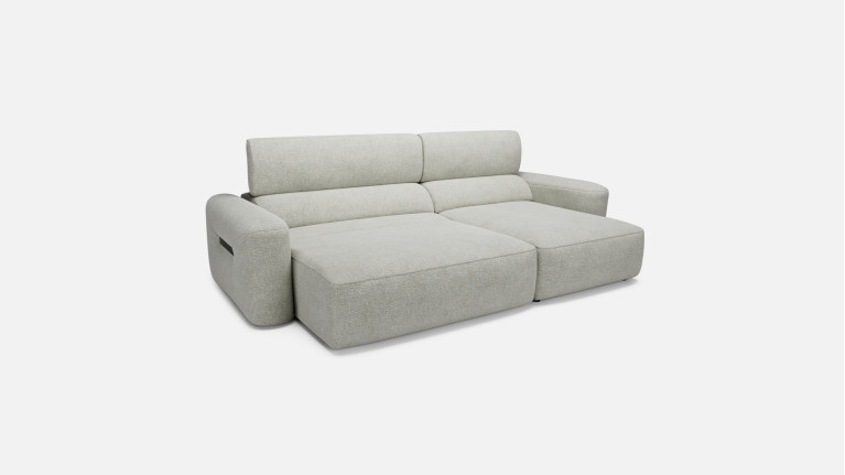 Canapé d’angle relaxation électrique RÉVÉLATION | Tissu gris