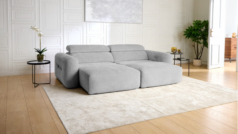 Canapé avec relaxation électrique RÉVÉLATION | Tissu beige