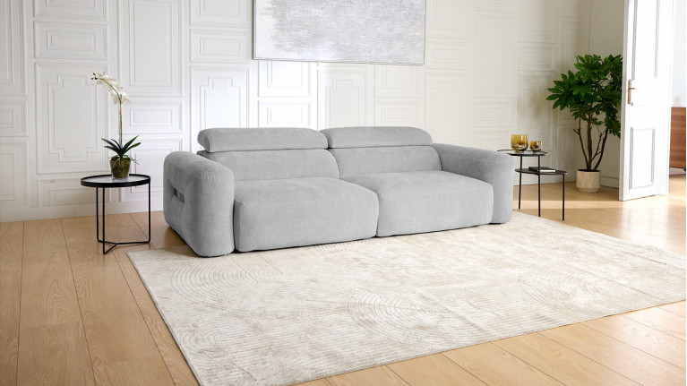 Canapé avec relaxation électrique RÉVÉLATION | Tissu beige