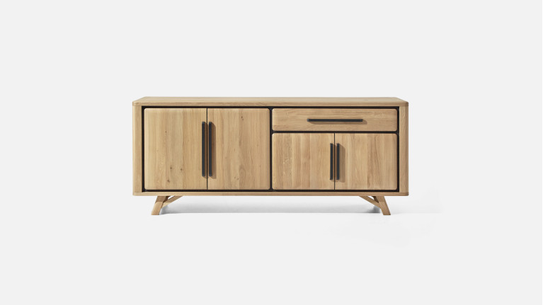 Buffet ONTARIO en chêne massif | 4 portes et rangement optimisé