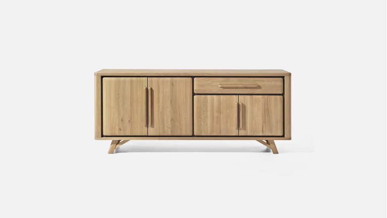 Buffet ONTARIO en chêne massif | 4 portes et rangement optimisé