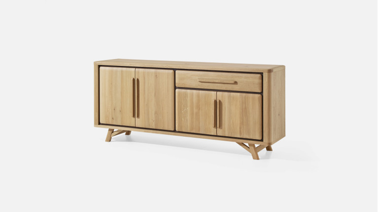 Buffet ONTARIO en chêne massif | 4 portes et rangement optimisé