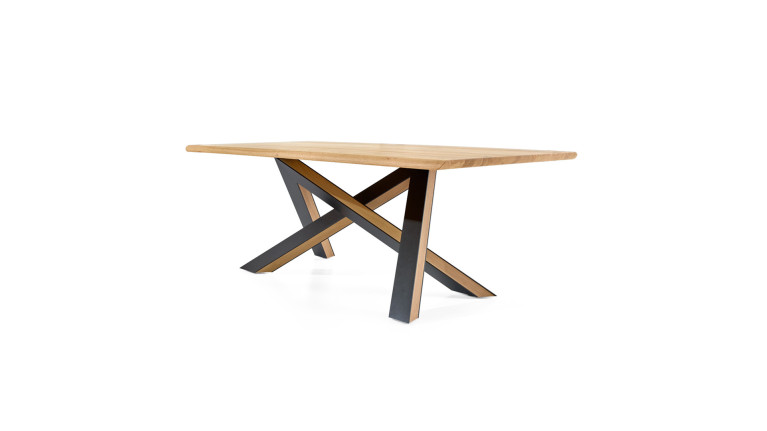 Table de repas ONTARIO en chêne massif | Plateau personnalisable