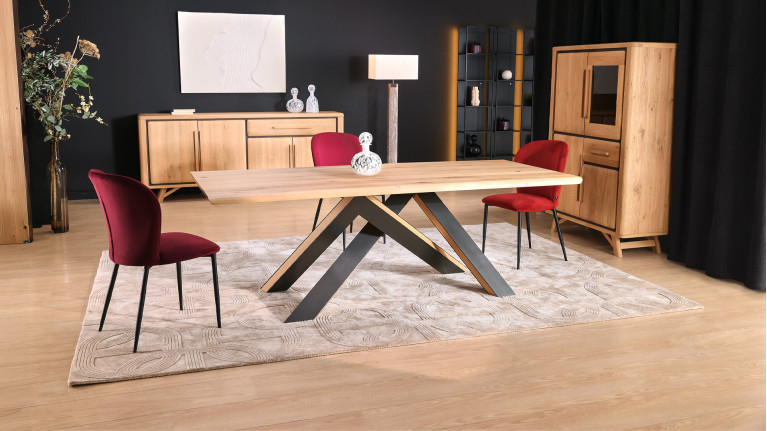 Table de repas ONTARIO en chêne massif | Plateau personnalisable