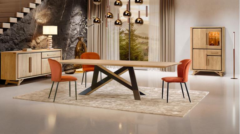 Table de repas ONTARIO en chêne | Plateau personnalisable