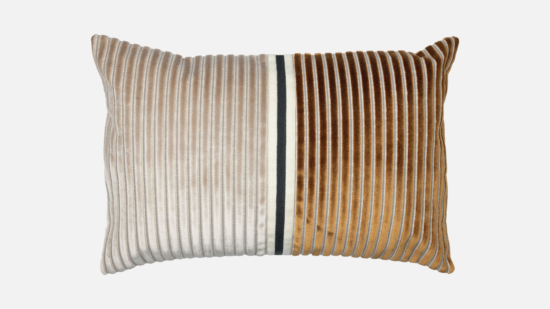 Coussin ZEBU en velours rayé | Coussin 40x60 cm