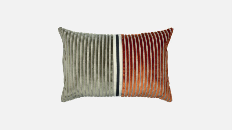 Coussin ZEBU en velours rayé | Coussin 40x60 cm