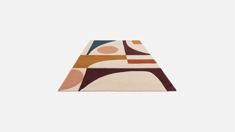 Tapis CONNECT en laine | Tapis graphique multicolore