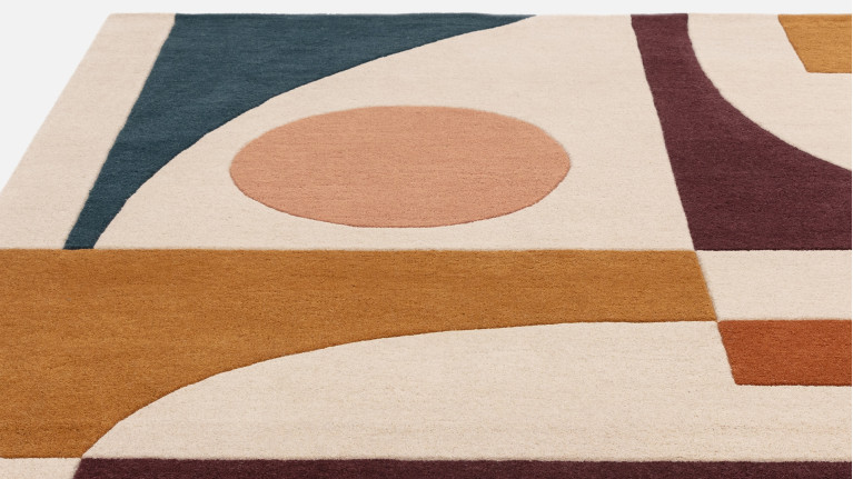 Tapis CONNECT en laine | Tapis graphique multicolore