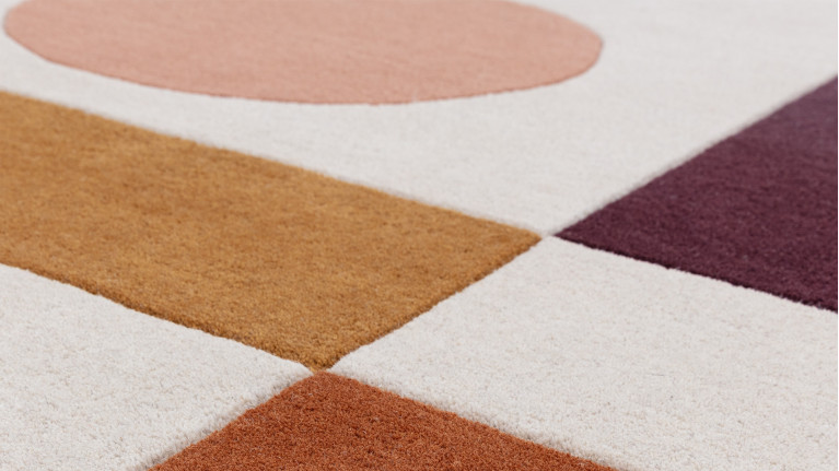 Tapis CONNECT en laine | Tapis graphique multicolore